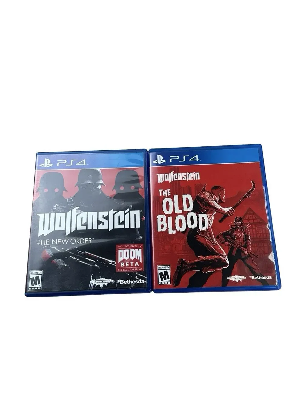 PS4 Wolfenstein Game Lot The New Order & The Old Blood PlayStation 4